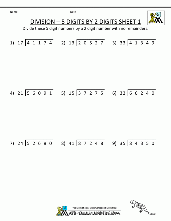 Long Division Grade 5 Worksheets Pdf Long Division Worksheets