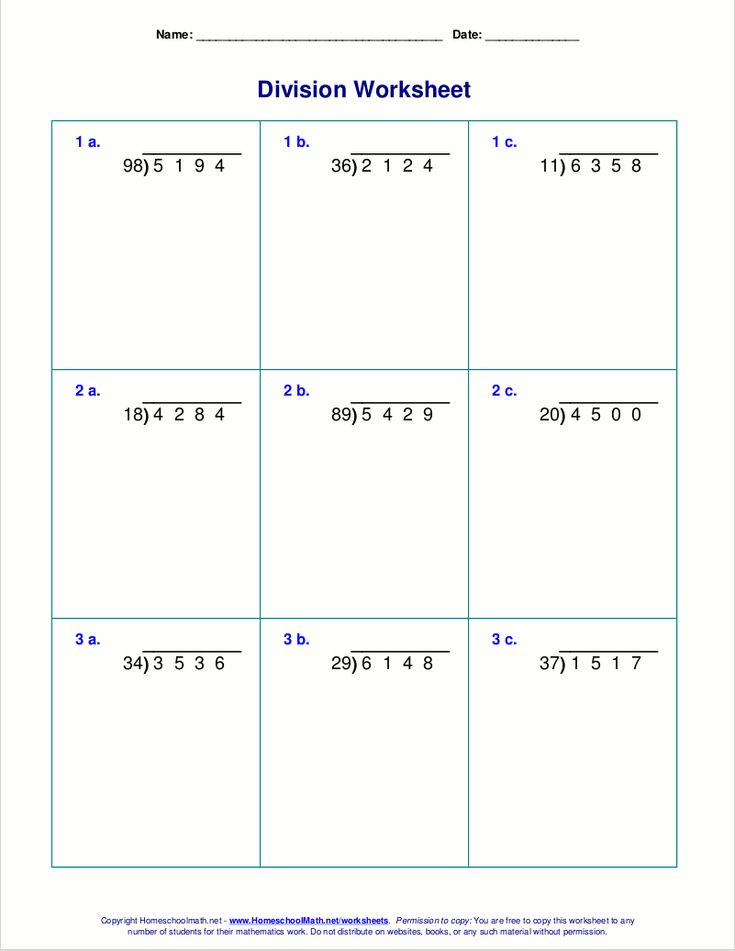 Long Division Worksheets For Grades 4 6 Long Division Worksheets 