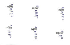 Long Division Worksheets Printable With Answer Keys That Show All The