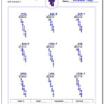 Long Division Worksheets With Answer Keys That Show Steps On Best