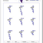 Long Division Worksheets With Answer Keys That Show Steps Versions