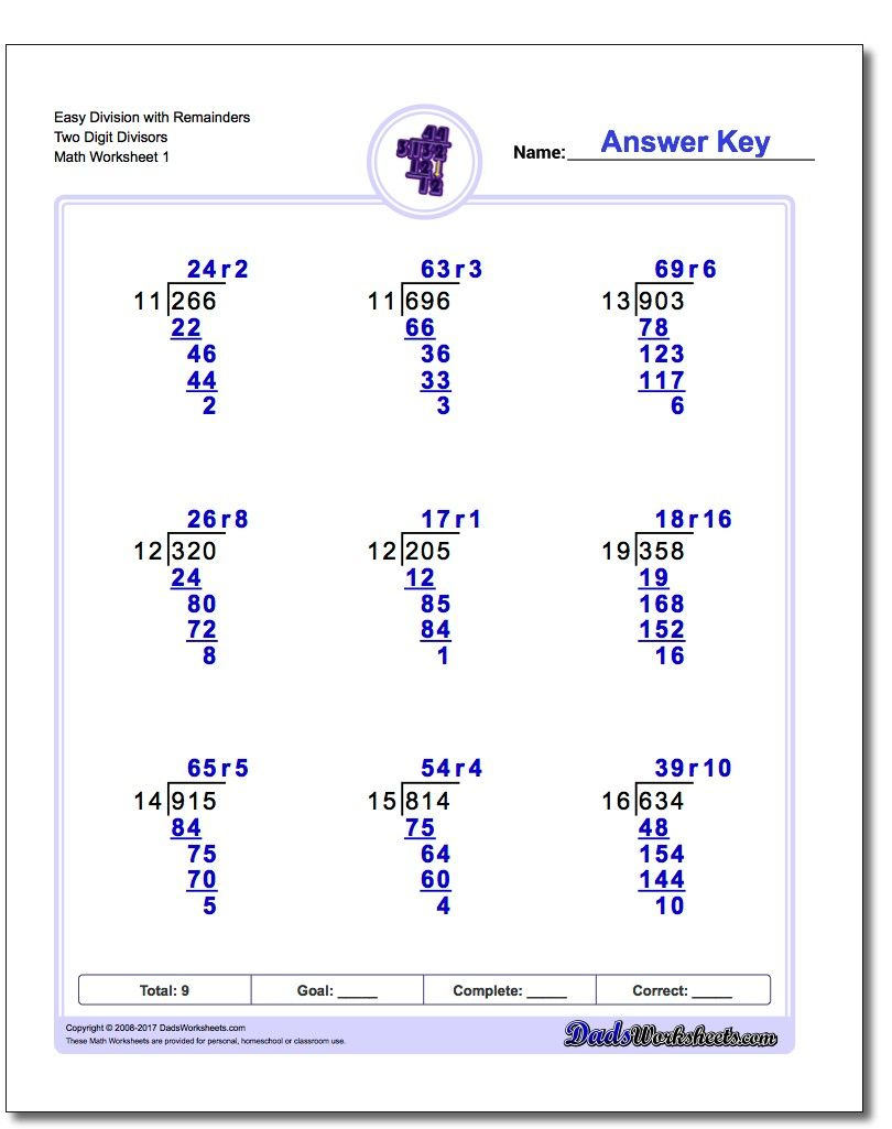 Long Division Worksheets With Multi Digit Divisors Long Division 