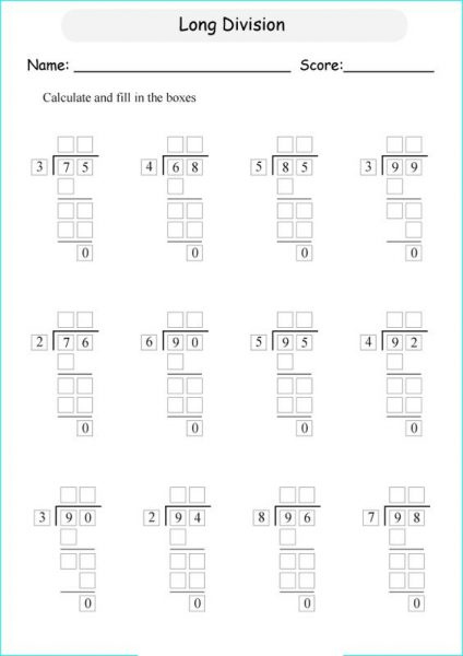 Long Division Worksheets Worksheet School