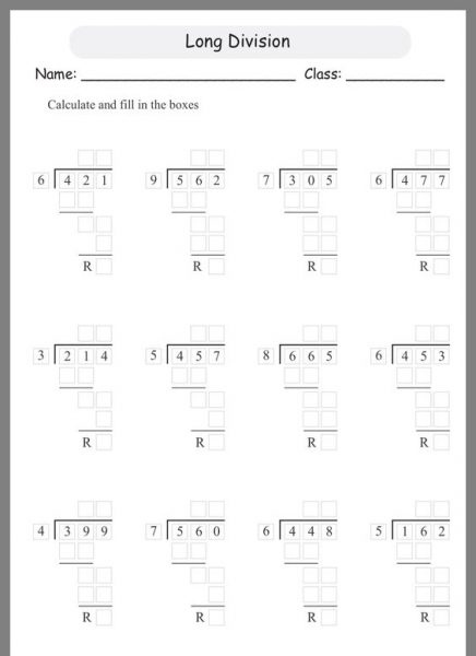 Long Division Worksheets Worksheet School