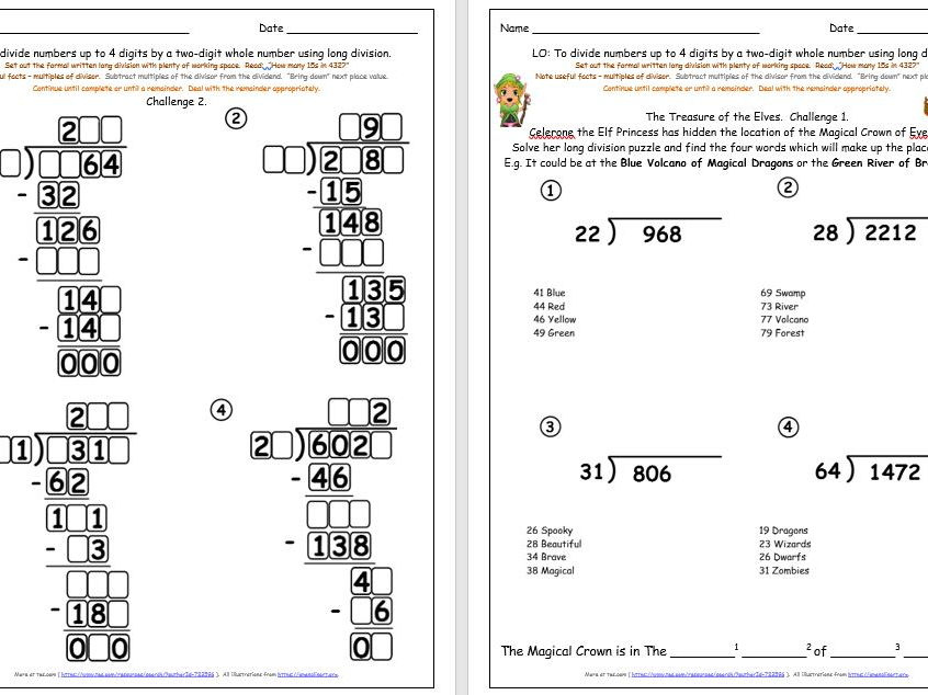 Long Division Y6 Free Taster Teaching Resources