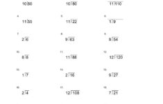 MA2 Monday Long Division Basic Division Facts Worksheet