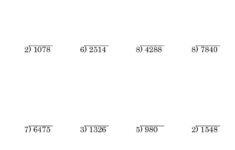 Old Division Worksheet Long Division One Digit Divisor And A Three