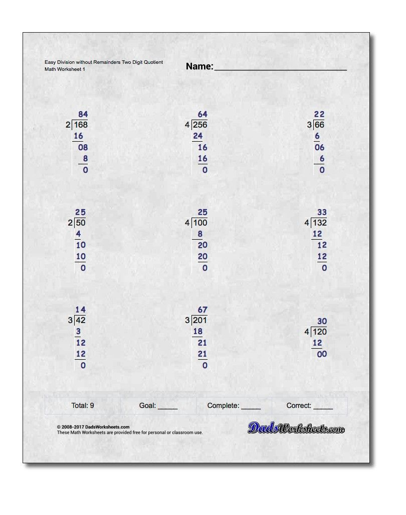 Our Long Division Worksheets Have Quotients With Remainders Each 