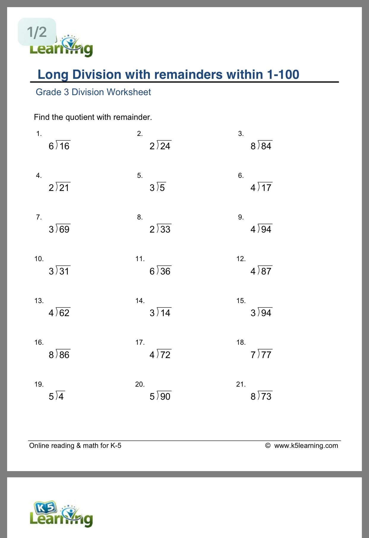 Pin By Catherine Huang On Math Math Long Division Worksheets