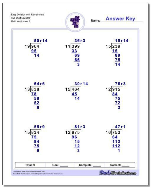 Dads Worksheets Long Division