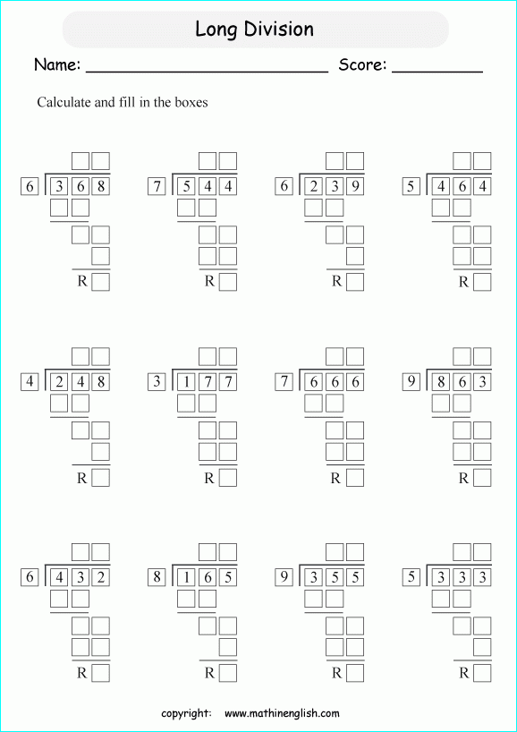 Printable Primary Math Worksheet Division Worksheets Division Word 