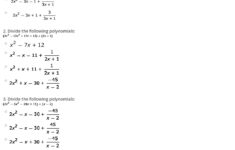 Quiz Worksheet Practice Dividing Polynomials Study