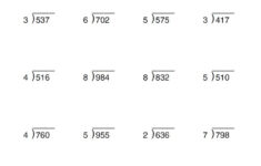 Short Division Worksheets Year 4