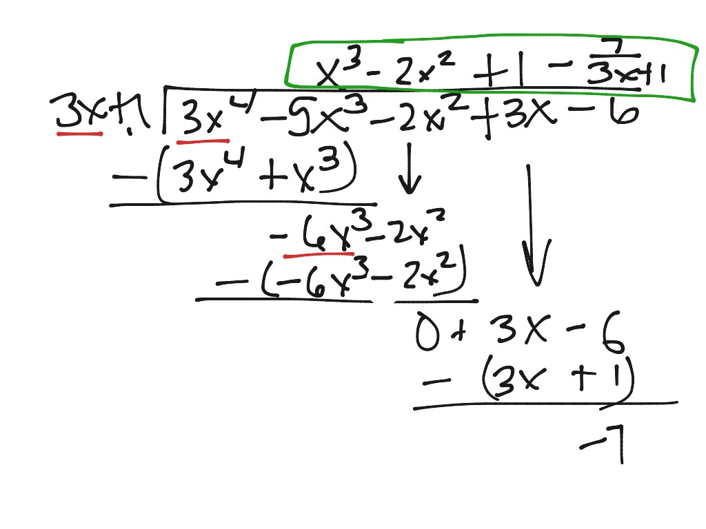 ShowMe Long And Synthetic Division Worksheet Algebra 2