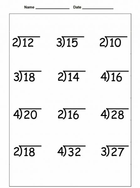 Simple Division Worksheets Worksheet School