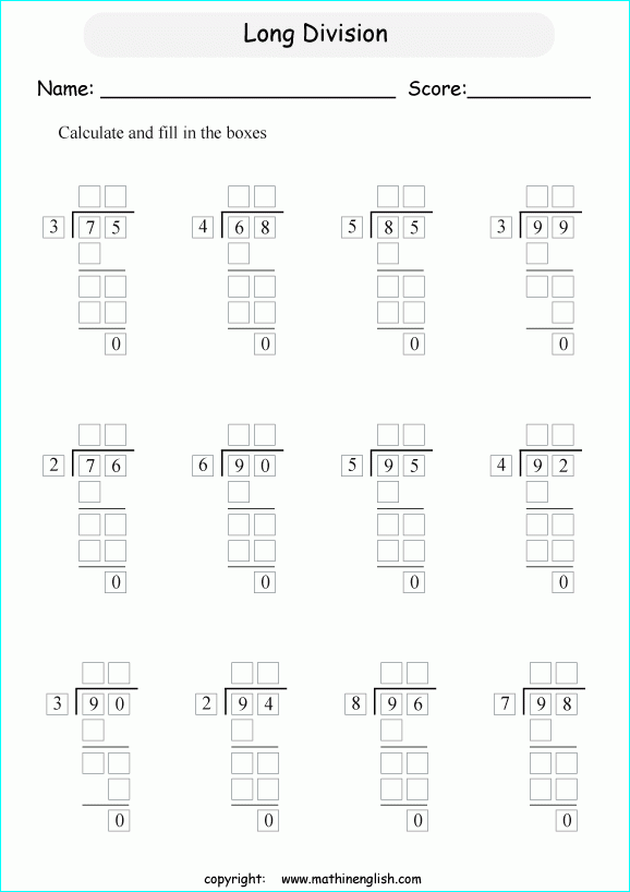 Solve The 2 Digit Long Division Problem And Use Your Basic Division 
