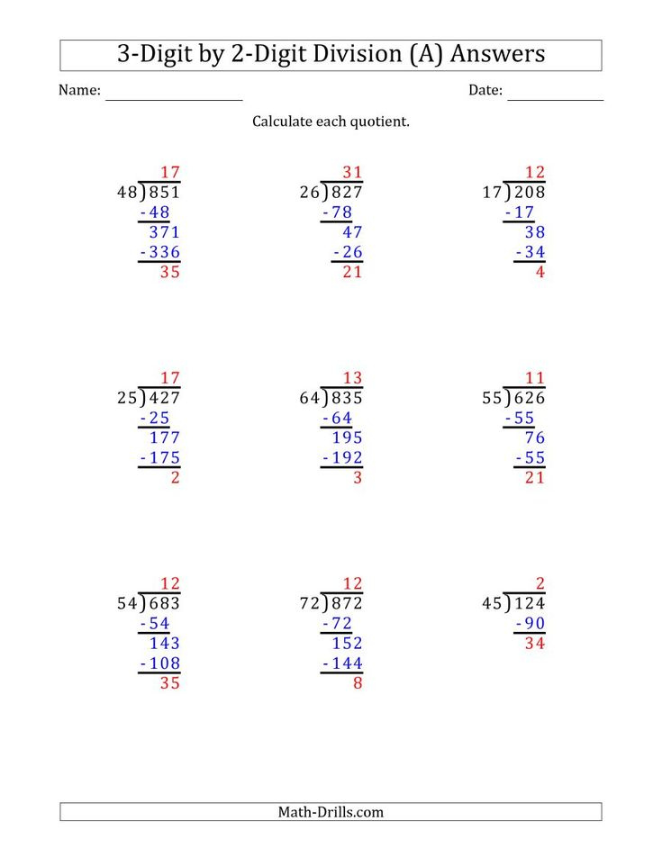 The 3 Digit By 2 Digit Long Division With Remainders And Steps Shown On 