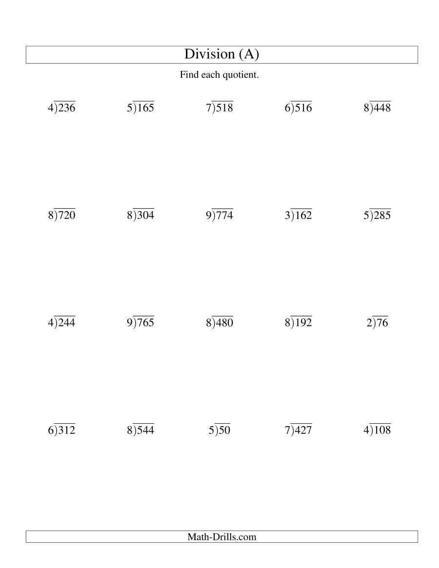 The Long Division One Digit Divisor And A Two Digit Quotient With No 