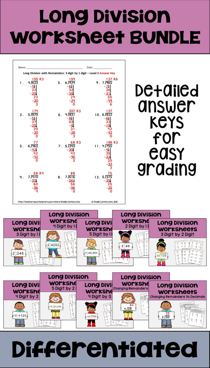 Common Core Long Division Worksheets