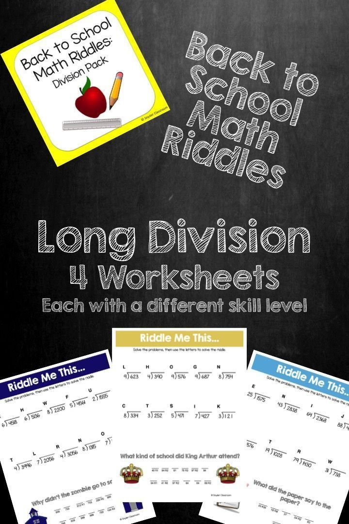 Long Division Riddle Worksheets