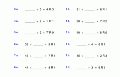 Worksheets For Division With Remainders
