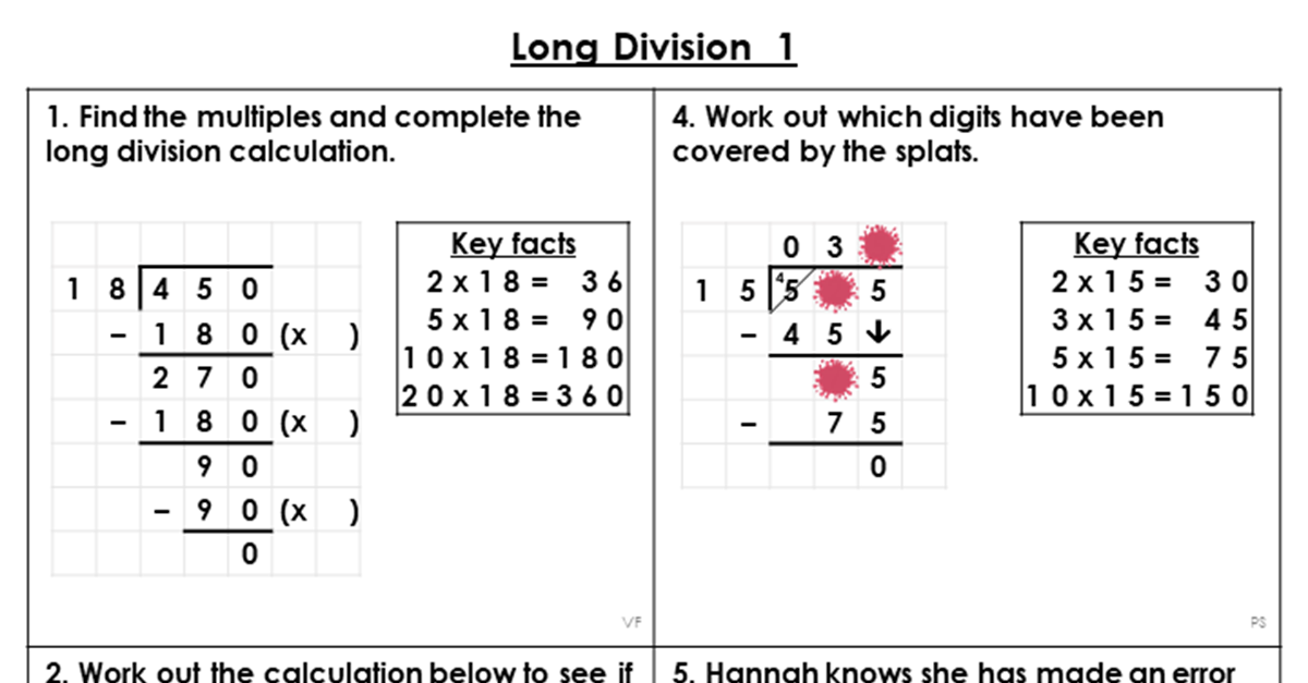 Year 6 Long Division 1 Lesson Classroom Secrets Classroom Secrets