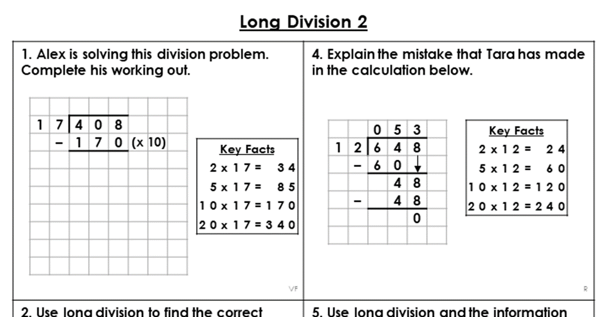 Year 6 Long Division 2 Lesson Classroom Secrets Classroom Secrets