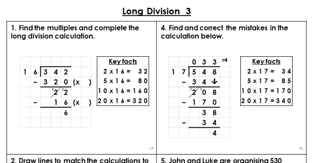 Year 6 Long Division 3 Lesson Classroom Secrets Classroom Secrets