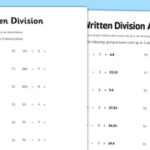Year 6 Written Division 2 Decimal Places Worksheet Twinkl